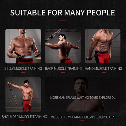 🏋️‍♂️ 11-Piece Fitness Resistance Bands Kit – For Strength, Weight Loss & Home Training