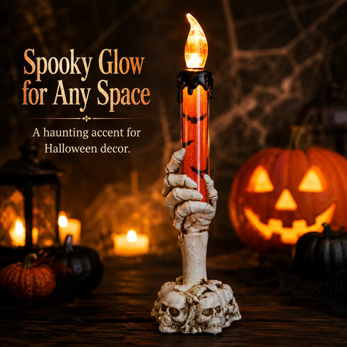 💀🕯️ Haunted Skeleton Hand Candle Light