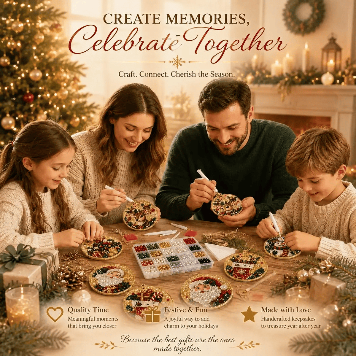 🔥Only $9.99 Last Day Promotion!🎄Christmas DIY Diamond Painting Ornaments Kit (6 PCS)🎅