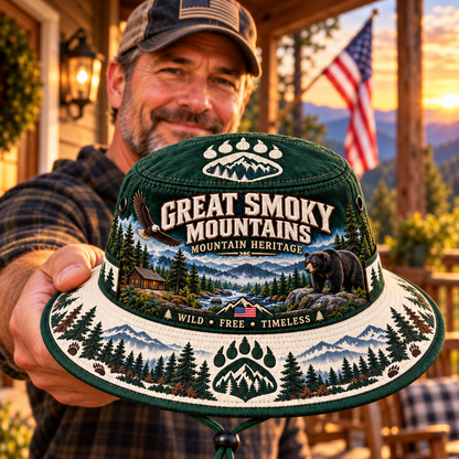 🐻🌲 Great Smoky Mountains Heritage Boonie Hat — Wild, Free & Timeless