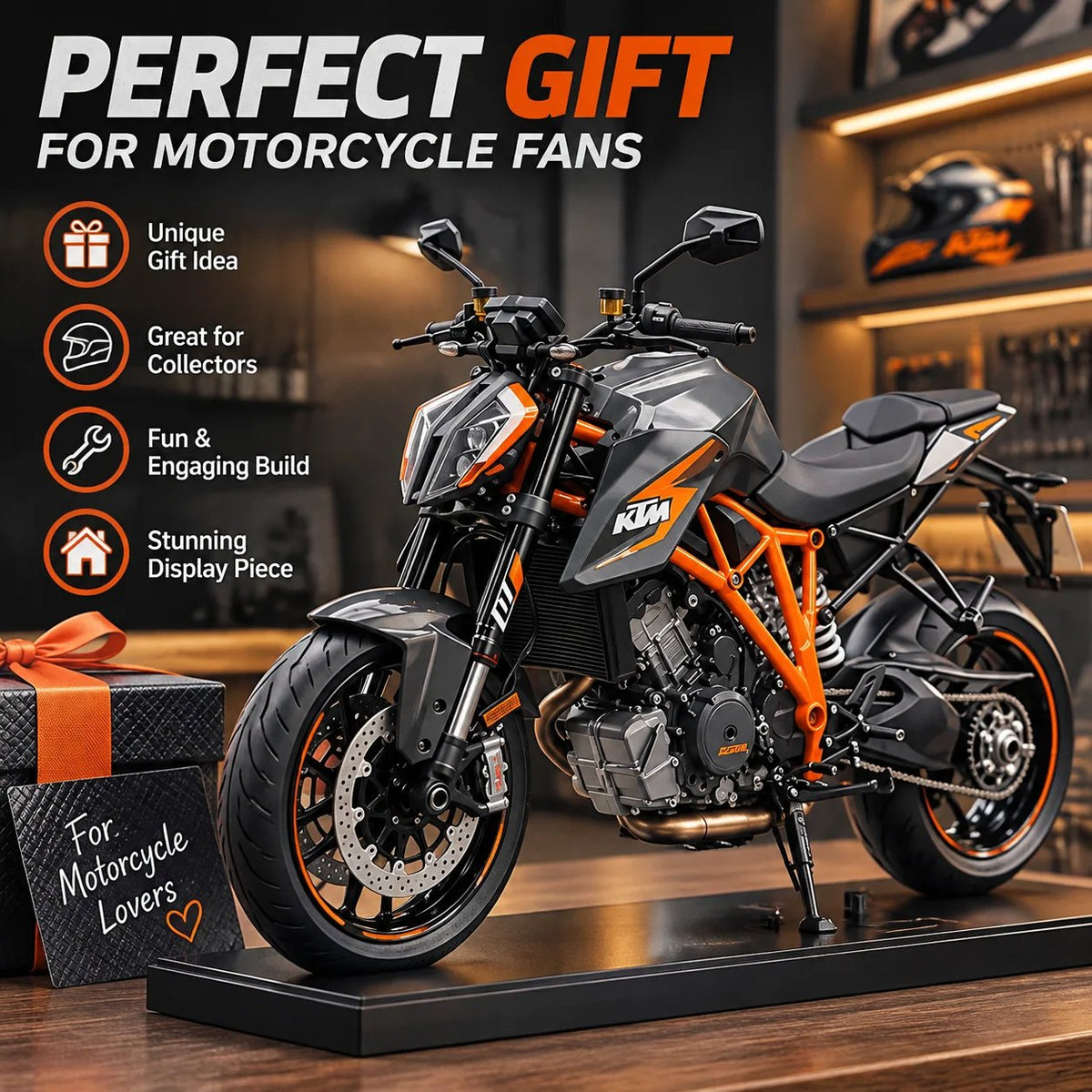🏍️ 1:6 DIY Motorcycle Model Kit 🔧 Fuel-Powered Engine Build