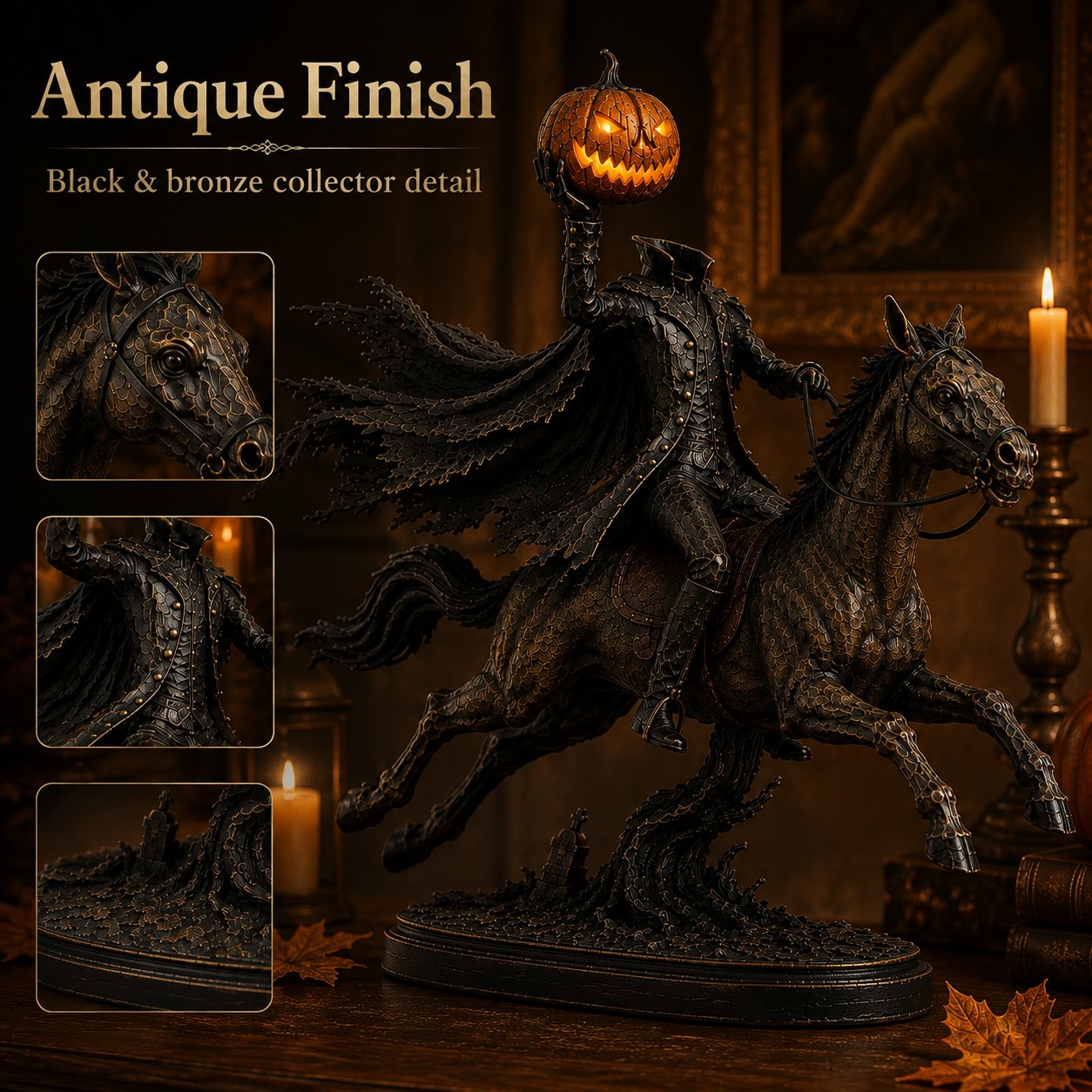 ⏰Limited Stock 60% OFF🎃🏇Midnight Chase Headless Horseman Statue