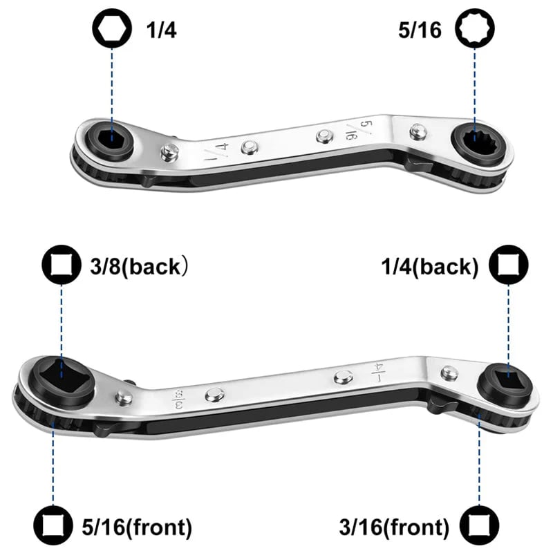 AC Wrench 2-Piece Kit with Hex Bits