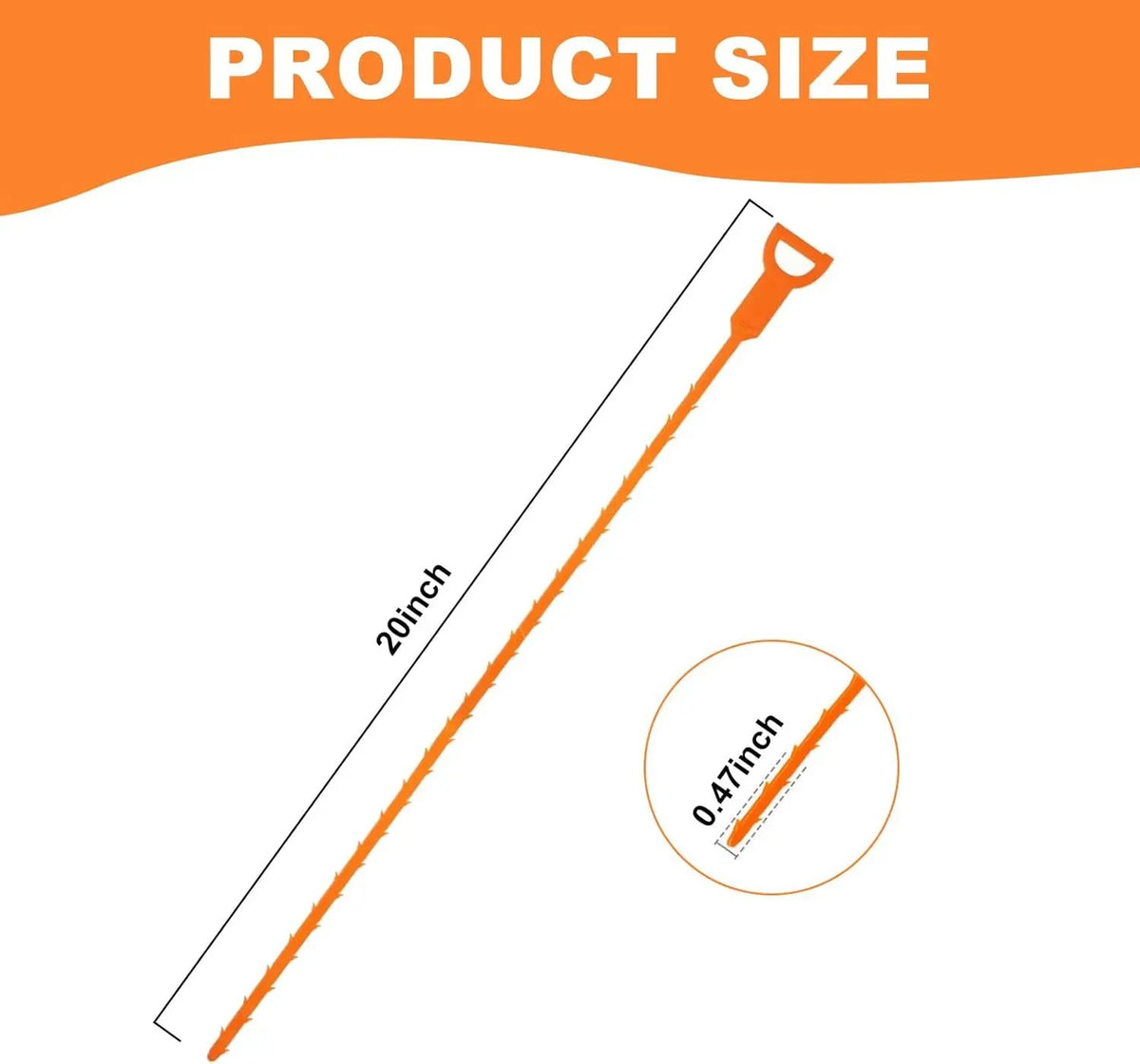5 Pack Flexible Drain Cleaning Tools with Barbed Hook Design