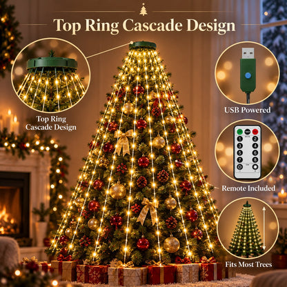 🎄 Christmas Tree Cascade Lights