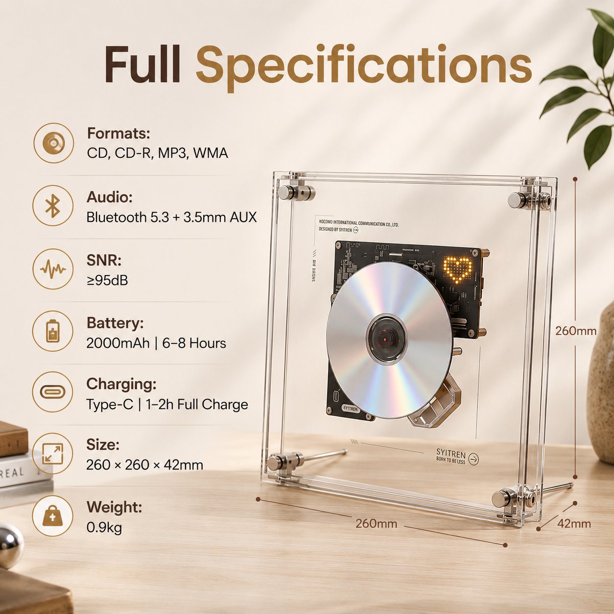 🖼️ Wall-Mounted Transparent CD Player