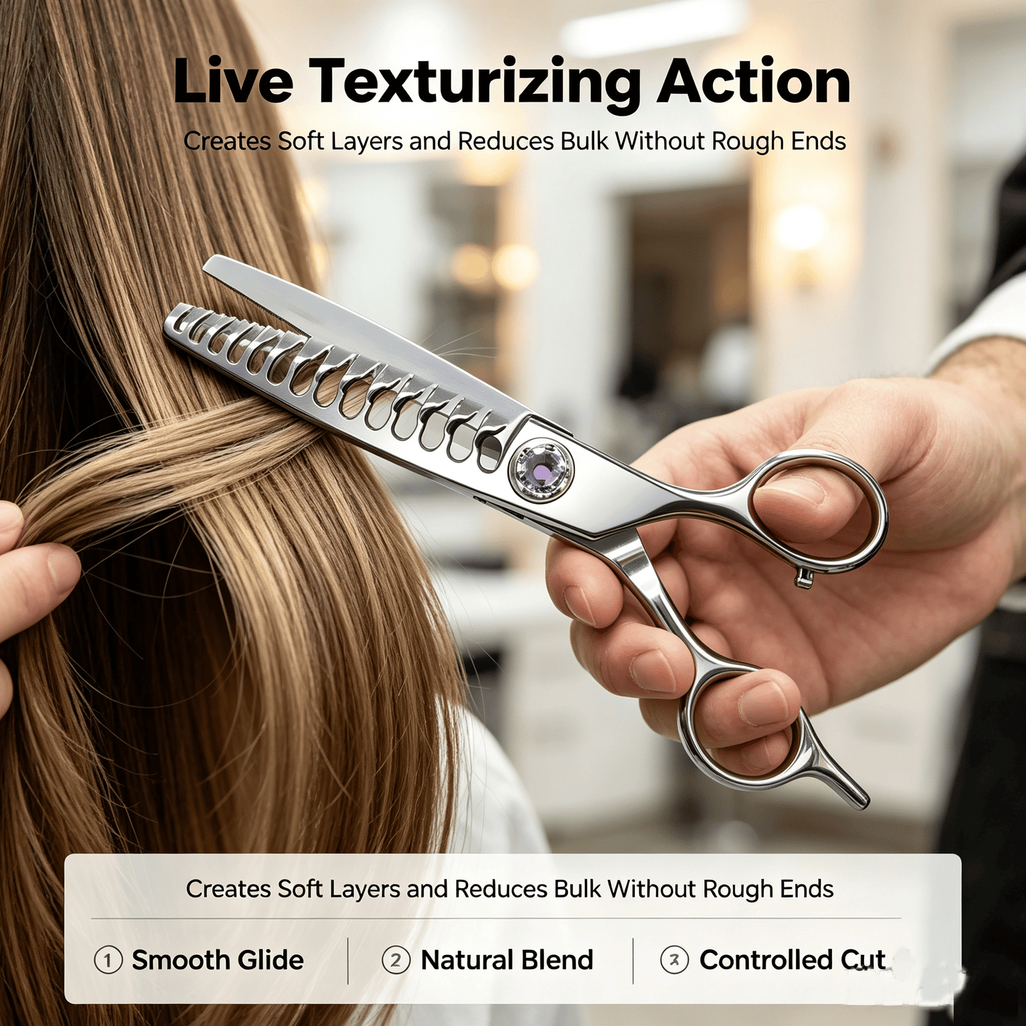 Professional Hair Texturizing Thinning Scissors--Stainless Steel Hair Shears