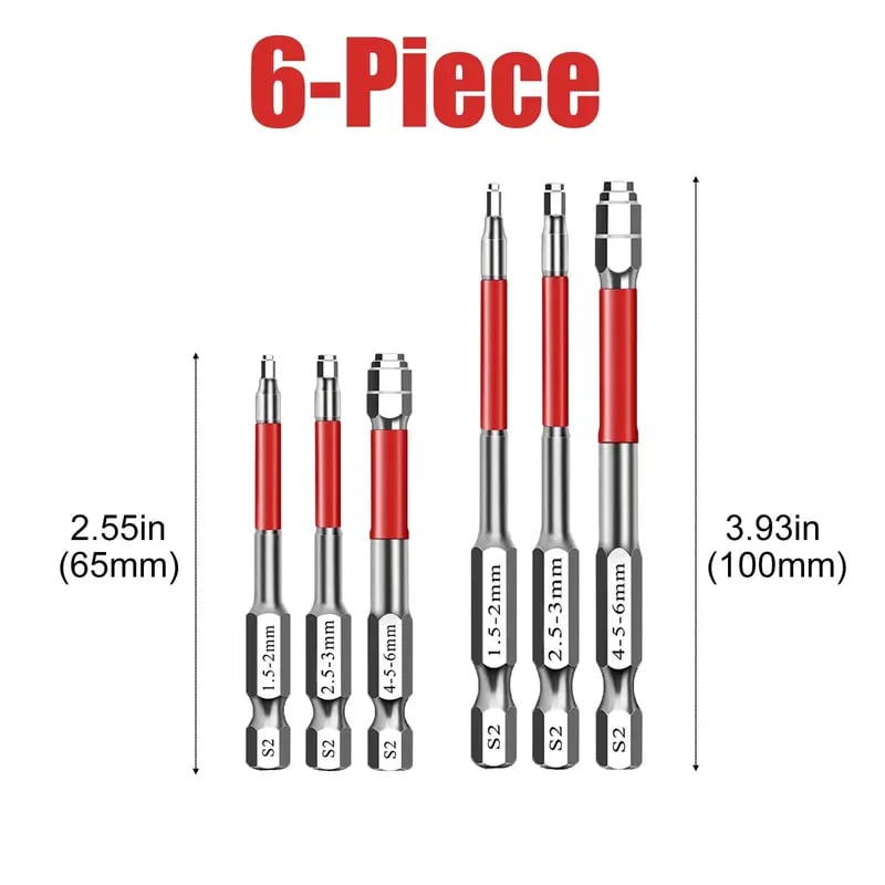 6-Piece Magnetic Hex Socket Bit Set 🔧 Grip Small Nuts Faster Without Constant Slipping & Dropping