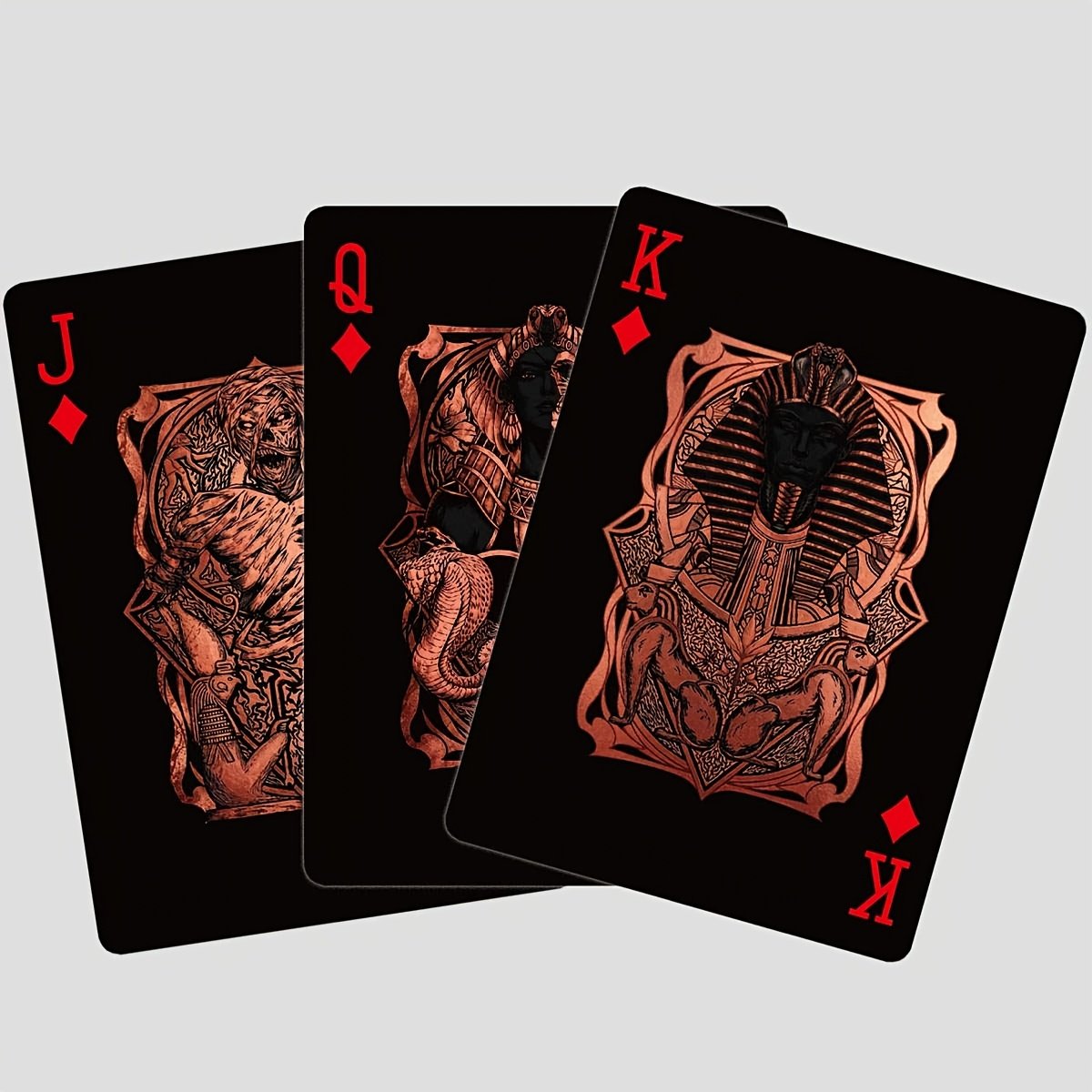 Black‑Gold Egyptian Themed Playing Cards – 300g Blue-Core Deck