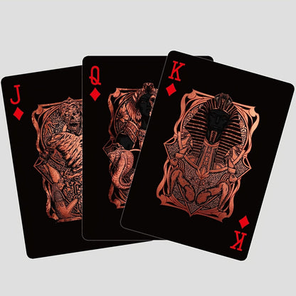 Black‑Gold Egyptian Themed Playing Cards – 300g Blue-Core Deck