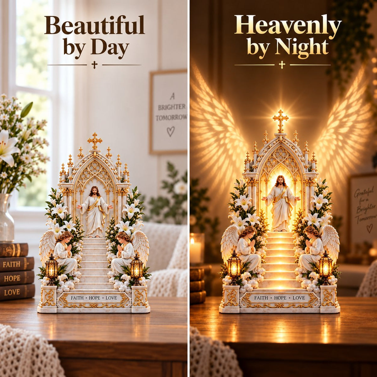 ✨ ✝️ Heaven Opens Up – Step by Step: The Illuminated Jesus Staircase | Faith, Hope, and Love