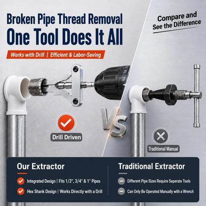 🛠️ Broken Pipe Thread Extractor | Fast Drill-Powered Broken Fitting Removal Tool