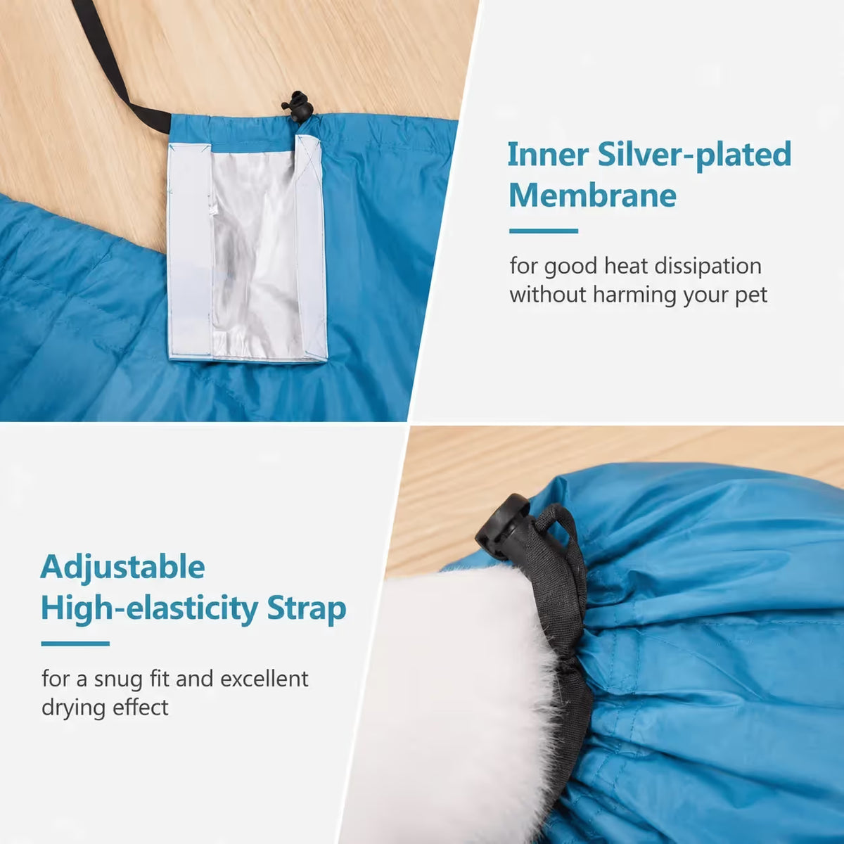 Hands‑Free Pet Drying Bag Quick‑Dry