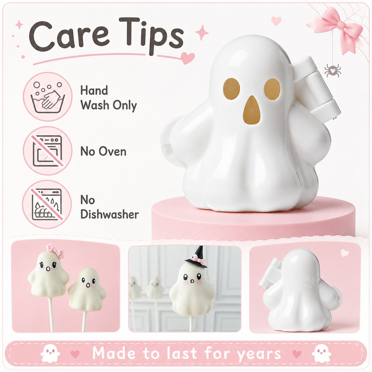 👻 Ghost Cake Pop Mold | Reusable Food-Safe Mold for Cute Spooky Treats, Parties & Creative Baking 🎃✨