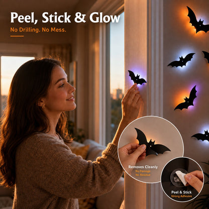 LED Bat Swarm Silhouette Lights, Transform Your Wall Into A Halloween Haunt