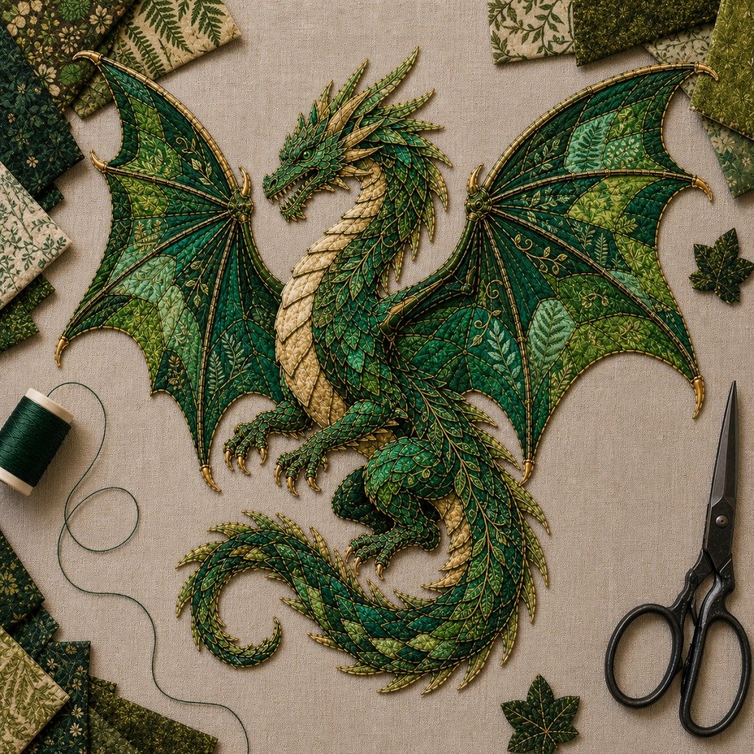 ⏳ Last Day 49% OFF – 🌙 Beginner-Friendly Mythic Wilds DIY Layered Patchwork Art Kit | Complete Kit with Patterned Fabrics, Sewing Materials & Step-by-Step Guide Included 💕
