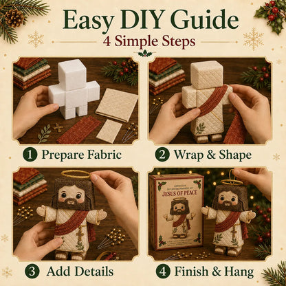 ⏳ Last Day 49% OFF – ✝️ Beginner-Friendly DIY Christian Block Figure Patchwork Ornament Kit Collection | Complete Kit with Pre-Cut Fabrics, Padded Ornament Form & Step-by-Step Guide Included 💕