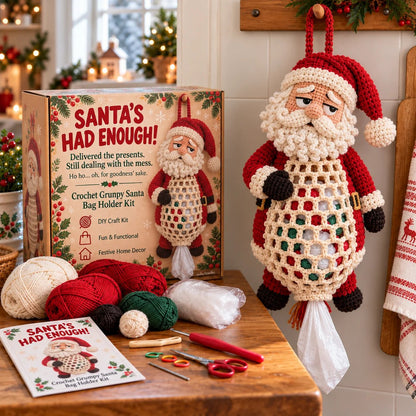 ⏳ Last Day 49% OFF – 🧶 Beginner-Friendly Christmas Crochet Bag Holder DIY Kit | 4 Festive Designs with Yarn, Tools & Guide Included 🎄