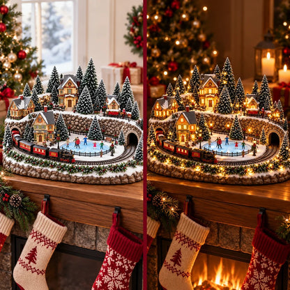 🎄 Lighted & Animated Christmas Village Collection – Magical Moving Holiday Display ✨