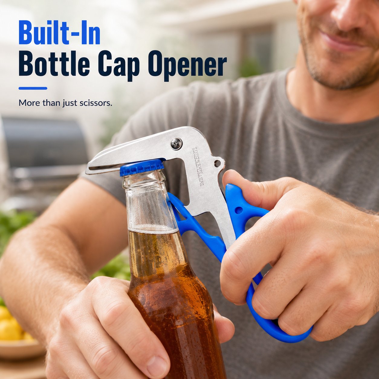 L‑Bend Multi‑Purpose Utility Scissors, Premium Stainless Steel Shears | Multi‑Tool for Cardboard Boxes
