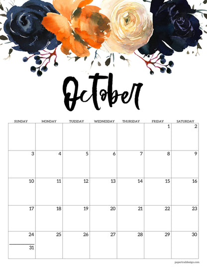🌸 2027 Floral Calendar