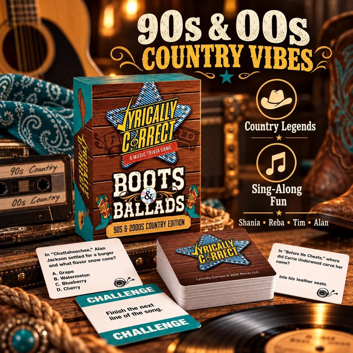 Lyrically Correct Music Trivia Game Bundle – Country, Hip-Hop, R&B & Pop Editions