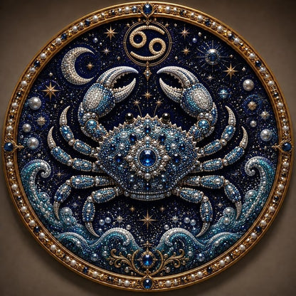 🔥 LAST DAY 49% OFF – ✨ Premium 3D Pearl 12 Zodiac Signs Art Kit | Luxury Flocked Canvas with Scratch-Resistant Non-Fading Pearl Beads DIY Handmade Astrology Decor ♈🌙💎