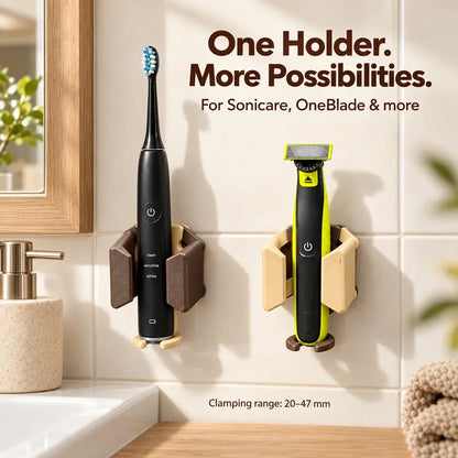 🪥 Gravity-Grip Wall Mount Toothbrush Holder | Drill-Free Bathroom Organizer🧼