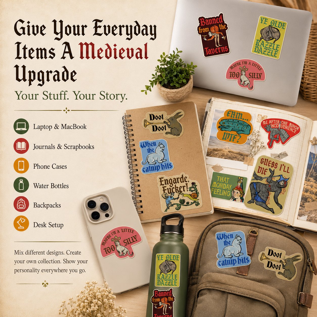 🏰 Medieval Meme Stickers Collection - Add A Little Medieval Chaos To Your Everyday Life 😂