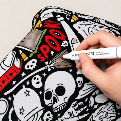 🎨 Fuzzy Velvet Coloring Blanket with 24 Markers | 8 Designs