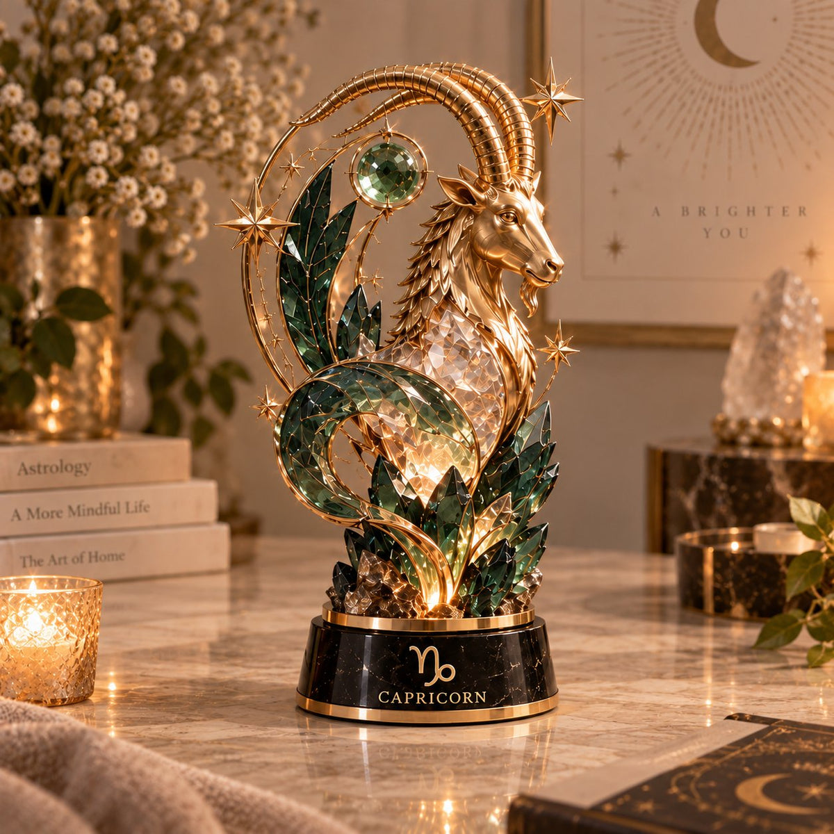 ⏳ Last Day 49% OFF – 🌙 Celestial Zodiac Sculpture | 12 Jewel-Like Zodiac Designs with Golden Details ✨