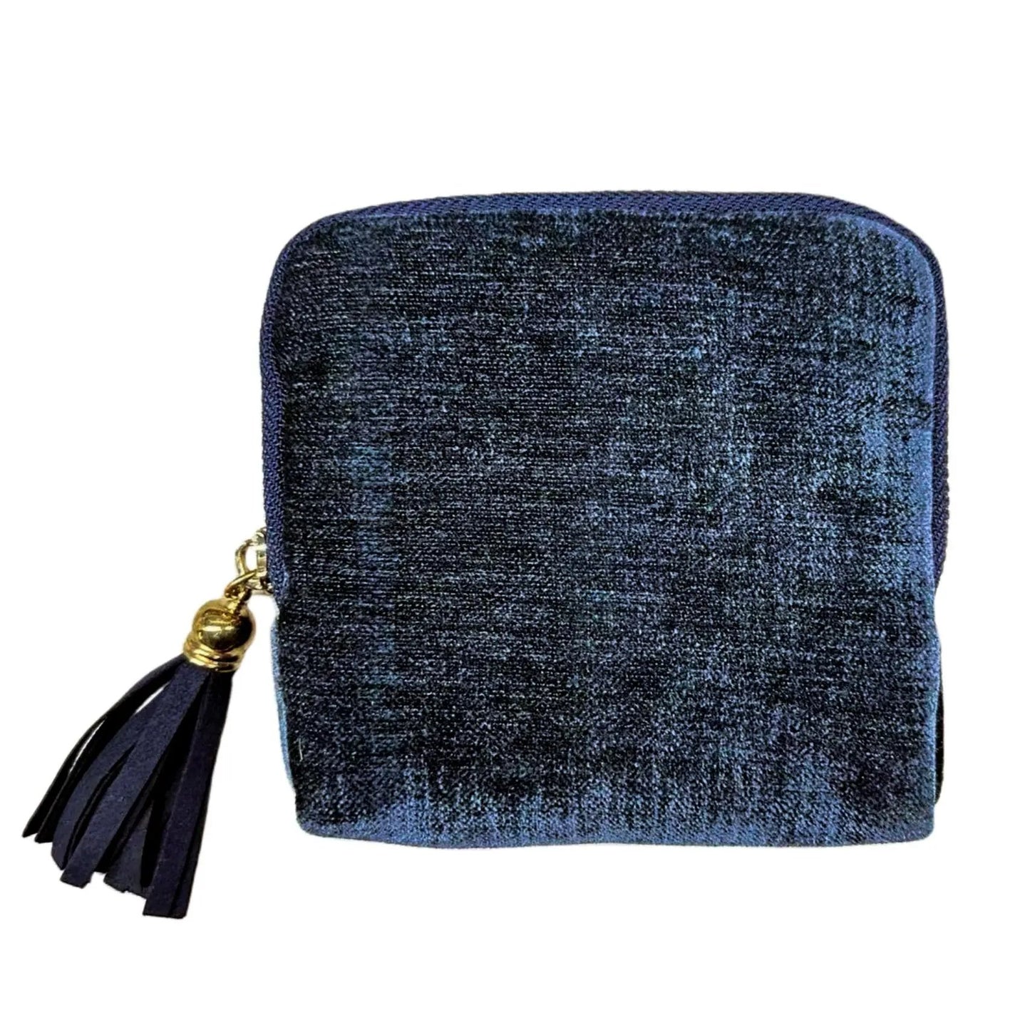 2 PCS jewelry zippered pocket case Travel Jewelry Bag Portable Organizer with 5 Compartments Velvet Satin Lining Tassel Zipper