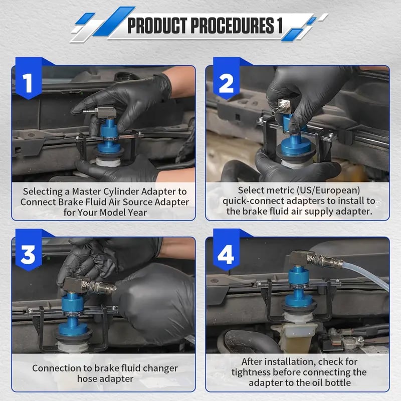 ⚡Special Discount | Adjustable Brake Bleeding Adapter with 4 Quick Couplers for Brake Fluid Changer