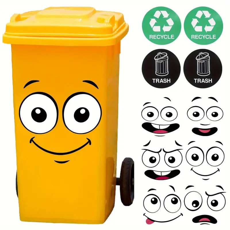 🌱 Eco-friendly sticker set for trash cans