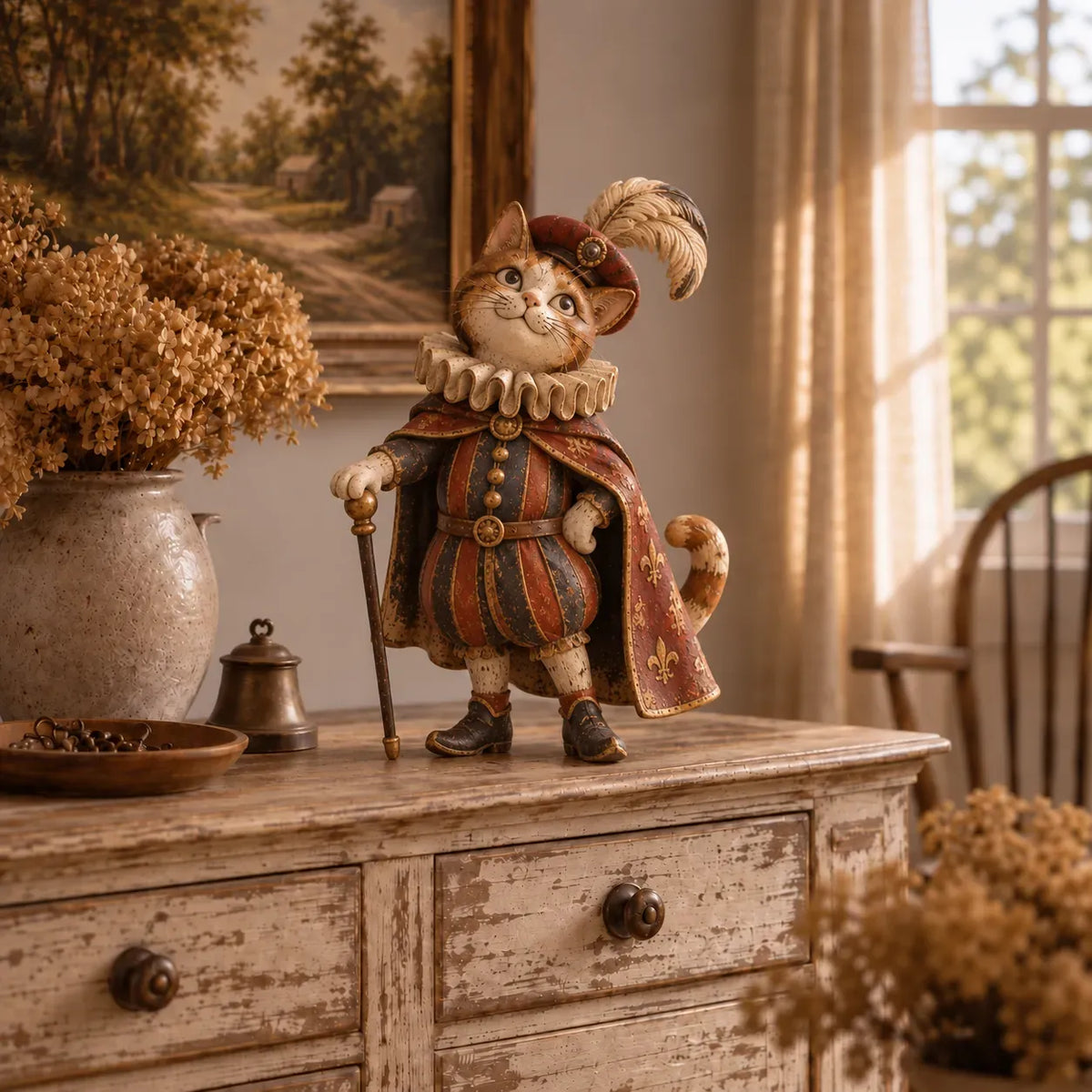 👑 Medieval Cat Court Figurines | 5 Vintage-Inspired Royal Characters for Shelves, Mantels & Cat Collectors 🐈