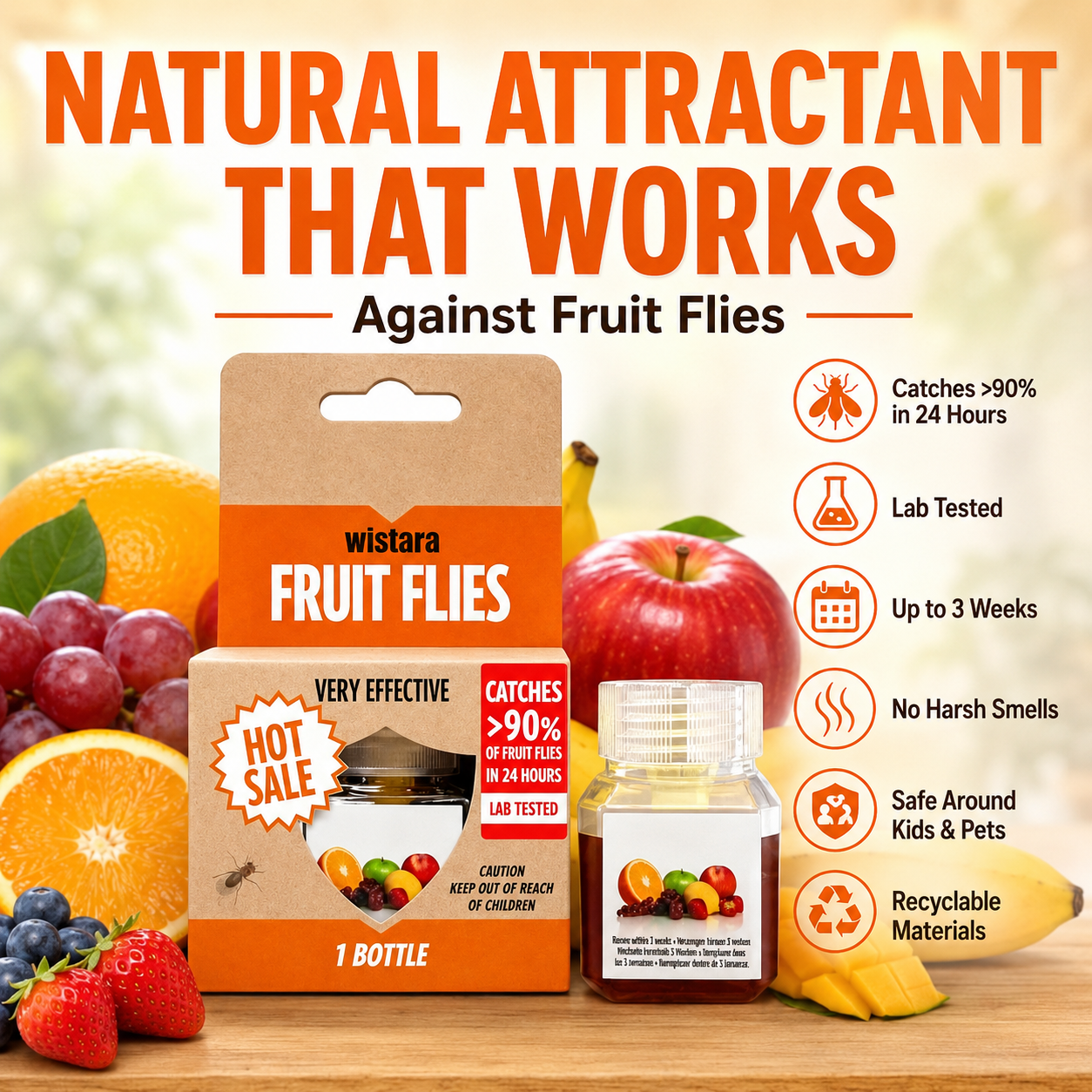 🏆Buy 2 Get 1 Free🔥Fruit Fly Traps- safe for children and pets