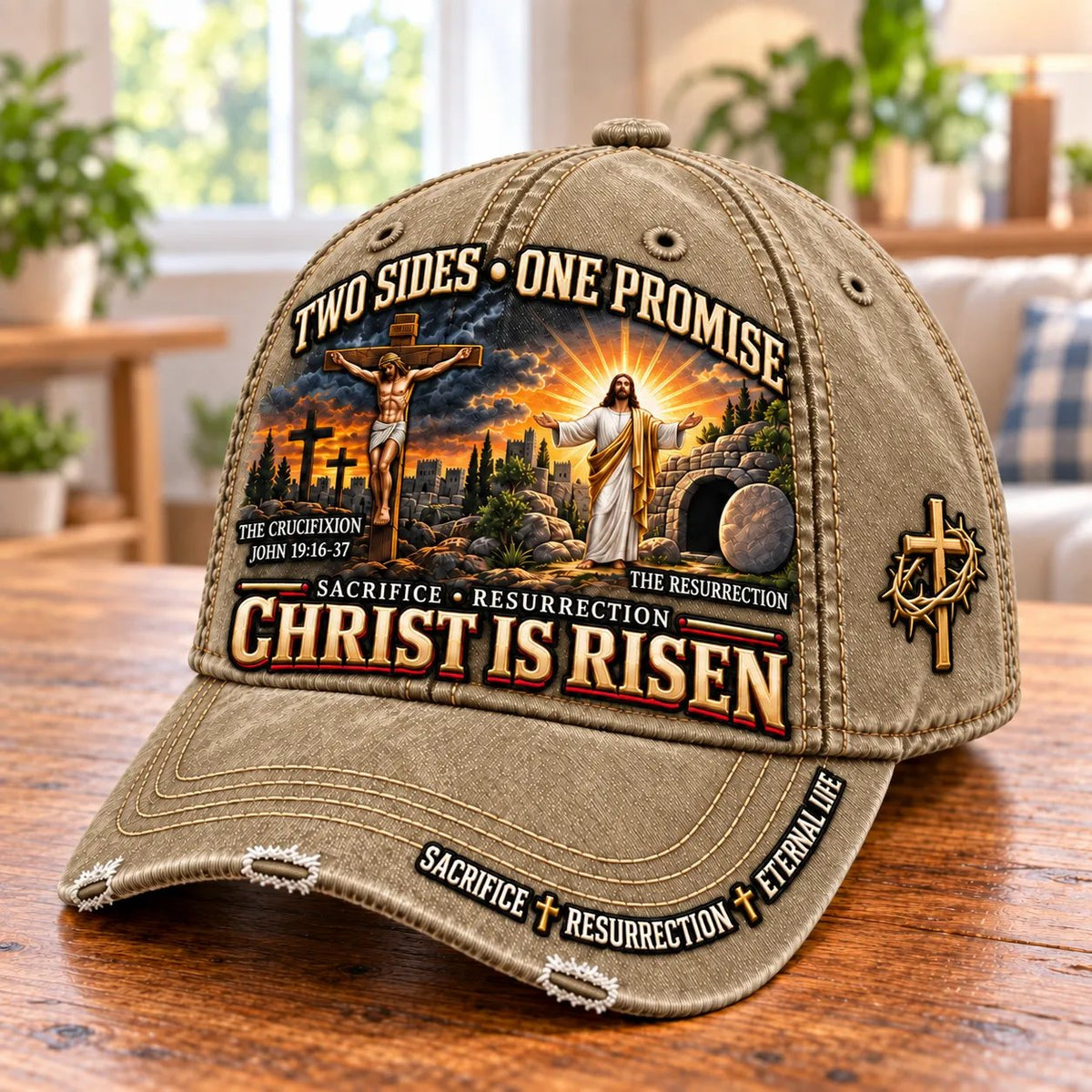 🔥LAST DAY 50% OFF - ✝️ Christ Is Risen Two Sides One Promise Baseball Cap (🧢100% Cotton)