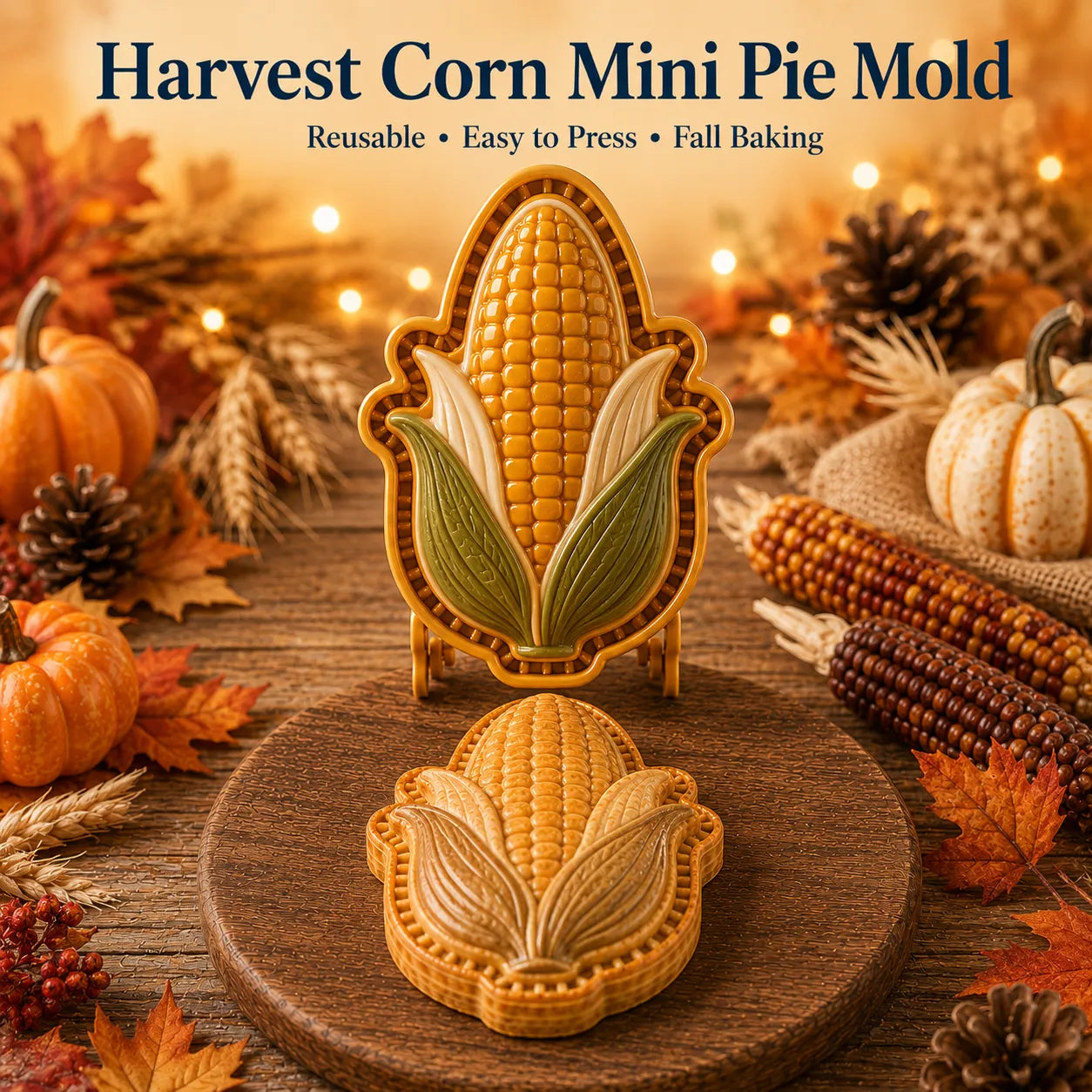 ⏳ Last Day 49% OFF – 🍂 8-Design Fall Mini Pie Mold Collection | Reusable Embossed Molds for Shaping Detailed Owl, Fox, Turkey, Pumpkin, Acorn & More 🥧✨