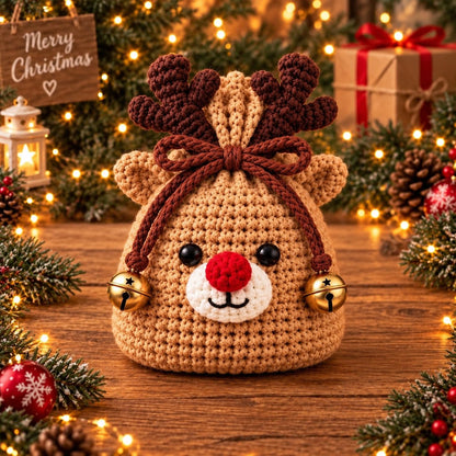 Christmas Crochet Character Gift Pouch – 12 Festive Designs