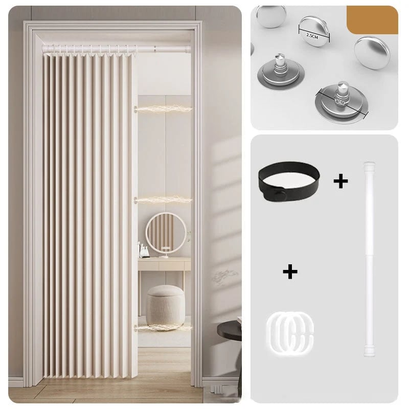 🎉⏰🔥LIMITED TIME 49% OFF! ⭐No-Drill Magnetic Accordion Door Curtain