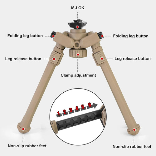 360 Swivel Bipod Rifle Pillar