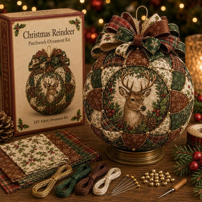 🎁LAST DAY 49% OFF-🎄 Christmas Classics Patchwork Ornament DIY Kit (Beginner-Friendly)
