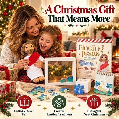 🎄 24-Day Finding Jesus Advent Calendar – Plush Doll, Bible Verses & Puzzle Set ✝️