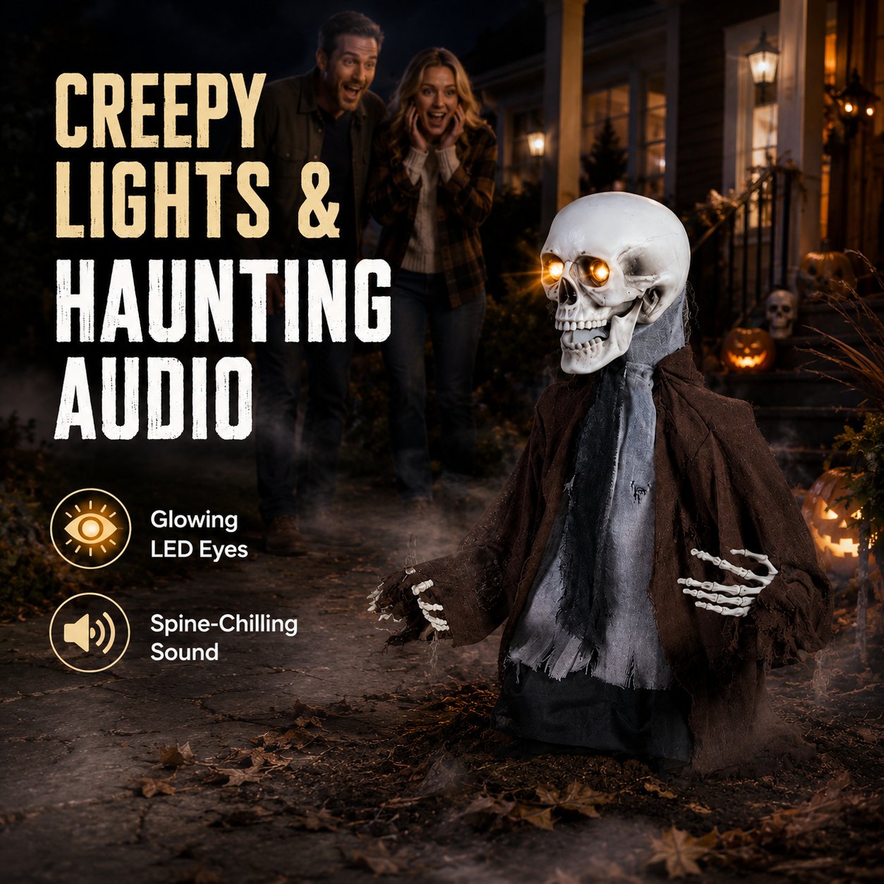 🧟 Halloween Groundbreaker Zombie with Light & Sound Props 🎃