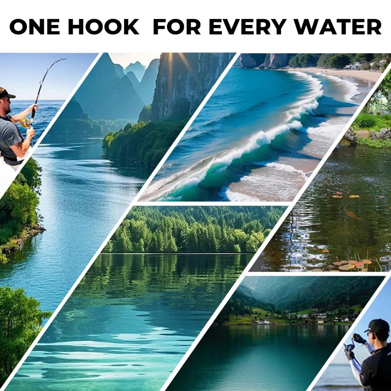 🎣  Classic and sharp double fishing hooks — High carbon steel with needle tip