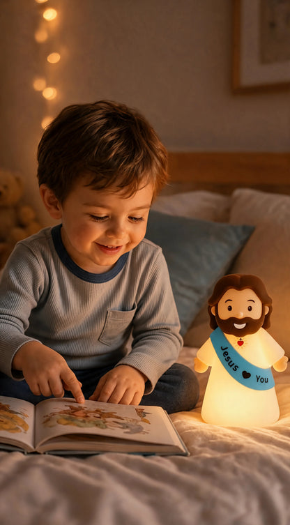❤️ Jesus Loves You Night Light – Cute Glowing Jesus Lamp | Christian Bedside Decor & Meaningful Faith Gift ✝️