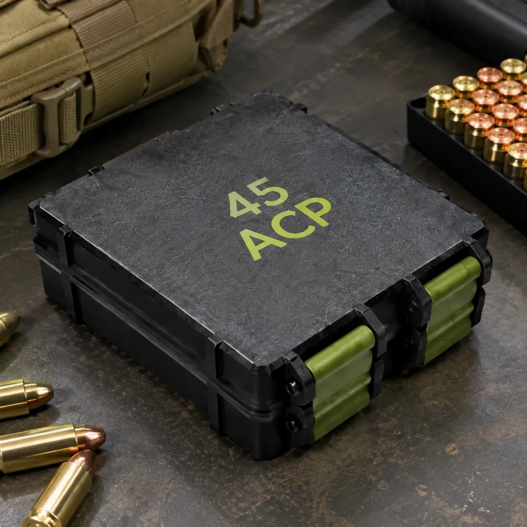 100 Round Ammo Storage Box | Waterproof Hard Shell Ammunition Organizer Case