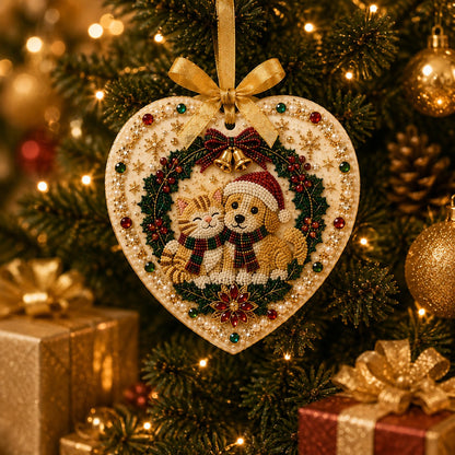 ⏳ Last Day 49% OFF – 🎄Beginner-Friendly DIY Pearl & Gem Christmas Heart Ornament Kit Collection | Complete Kit with Pearl-Style Beads, Gem Accents & Hanging Ribbon Included 💕