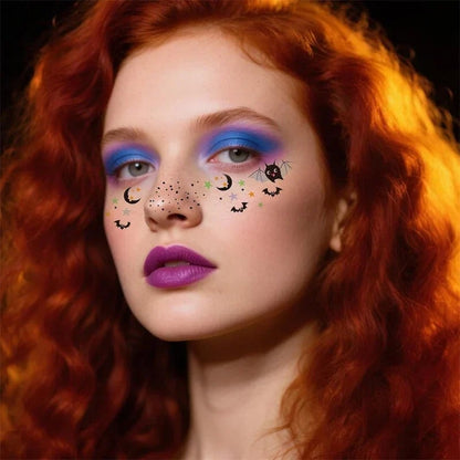 🎃👻 Halloween Water-Transfer Face Tattoos — Create a Spooky Look in Seconds, No Messy Face Paint Needed! 🦇✨(Set of 3)