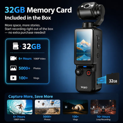 🎥 Upgraded Vlogging Camera – 180° Rotating Lens, Full-Body Video Recorder for Travel, Daily Life & Content Creation